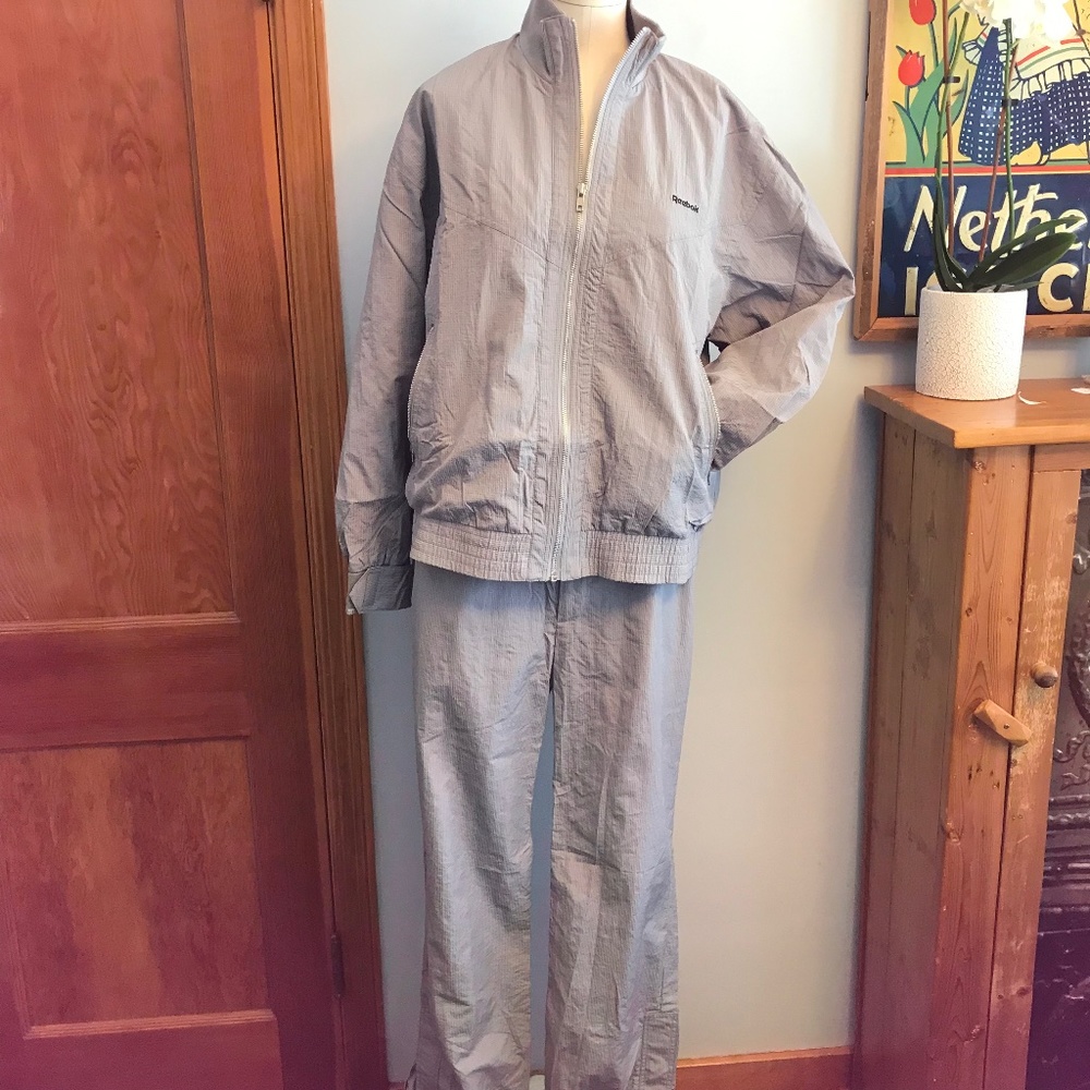 Reebok vintage running tennis gray Y2K 2 pc suit